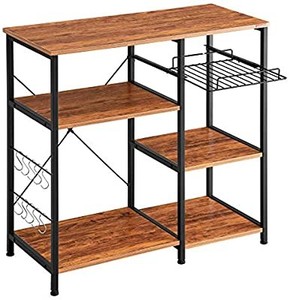 lot 27312 image: Mr Ironstone Kitchen Bakers Rack Vintage Utility Storage Shelf Microwave Stand