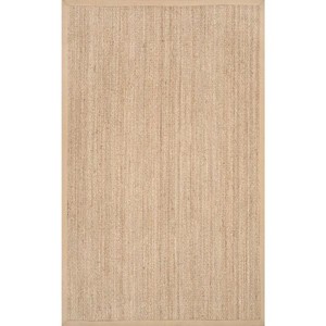 lot 27321 image: Elijah Seagrass with Border Beige 6 ft. Square Rug