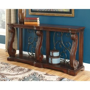 lot 27366 image: Signature Design by Ashley Alymere Sofa Table Rustic Brown