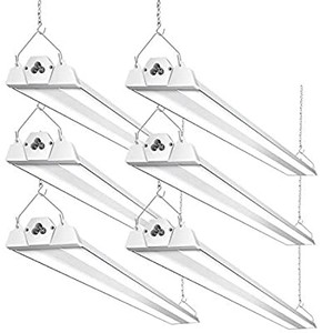 lot 27405 image: Bbounder 6 Pack Linkable LED Utility Shop Light, 4 FT, 4000 LM, 48 Inch Integrated Fixture for Garage, 40W Equivalent 300W, 5000K Daylight, Suspension Mount