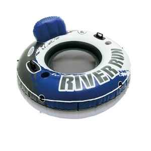 lot 27408 image: Intex River Run I Sport Lounge, Inflatable Water Float, 53 Diameter APPEARS USED, NOT FULLY INSPECTED OUTSIDE BOX