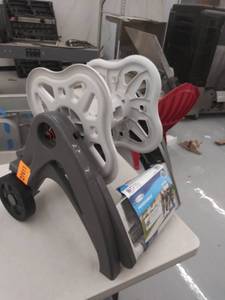 lot 27411 image: Water Hose Reel Cart 175 Ft Durable Mobile Holder Storage Wheels Patio Garden