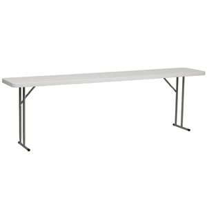 lot 27425 image: Flash Furniture RB-1896-GG 18-Inch Width by 96-Inch Length Granite Plastic Folding Training Table, GrayWhite