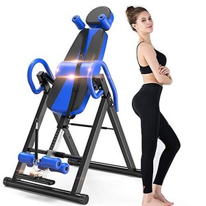 lot 27448 image: Yoleo Gravity Heavy Duty Inversion Table with Adjustable Headrest & Protective Belt (Blue)