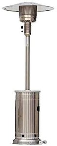 lot 27458 image: Patio Heater 48000 Btustainless Steel Standing Propane Garden Treasure Gas NOT FULLY INSPECTED OUTSIDE BOX, May be incomplete