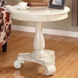 lot 7396 image: Copper Grove Sierra Round Wood Pedestal Base Side Table (26.5 H x 26 W x 26L)