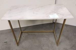 lot 7397 image: Silver Orchid Madsen 42 Contemporary Modern Faux Marble ComputerWriting Desk  MarbleGold
