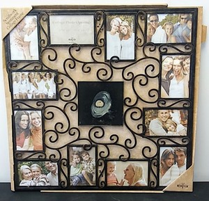 lot 315 image: Scrollwork Sentiment Collage Frame - 24 x 24 (Missing Center Glass)