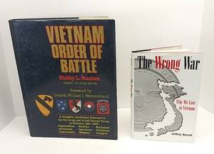 lot 321 image: 2 Hardbound Books on Vietnam -  Vietnam Order of Battle by Captain Shelby L. Stanton & The Wrong War