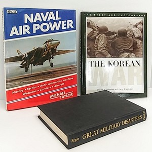 lot 323 image: 3 Hardbound Military Books  Naval Power, The Story & Photographs, The Korean War & Great Military Disasters