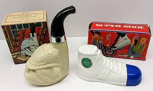 lot 330 image: 2 Vintage AVON After Shave Decanters - Bulldog Pipe & Super Shoe