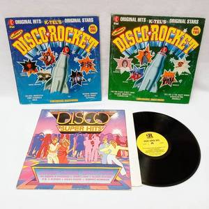 lot 340 image: 3 Vintage As Seen on TV Disco Albums from the 1970s  K-Tel Original Hits Disco Rocket Volumes 1 & 2 & RONCO Disco Super Hits