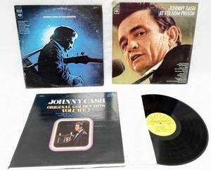 lot 342 image: 3 Vintage Johnny Cash Albums - Johnny Cash at San Quentin, Johnny Cash at Folsom Prison & Original Golden Hits Volume 1