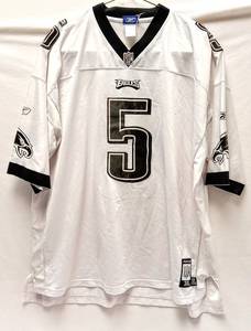 lot 373 image: Reebok White & Black Eagles Jersey - Size 3XL - #5 McNabb