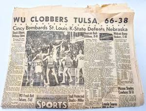 lot 393 image: February 3, 1963 The Wichita Sunday Eagle and Beacon Section of Newspaper - Featuring the Shockers & K-State Basketball