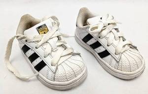 lot 421 image: Superstar Lace Up Adidas Toddler Shoes - Size 5K