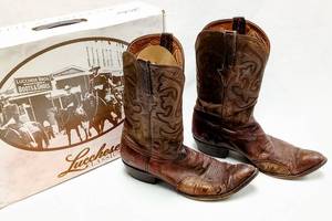 lot 427 image: Vintage Hand-Stitched Lucchese Boots - Size 13 A