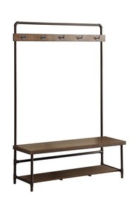 lot 201 image: Coaster Company 5-Hook Hall Tree, Coffee & Black Finish - Model 902921
