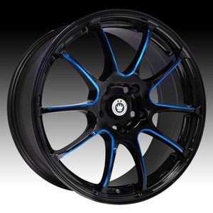 lot 209 image: NIB - Konig IL Illusion Black Blue Accents 17x7 5x4.5 40mm (IL7751440F)