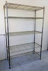lot 259 image: Tall Metal Shelving w5 Shelves - 3 11 W x 18 D x 6 2 H