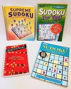 lot 267 image: Lot of 3 Sudoku Puzzle Books & 1 Search-A-Word Puzzle Book