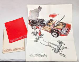 lot 277 image: Vintage 1983 Chevrolet Corvette Brochure Catalog  26 x 21 Poster & Envelope - 30th Year