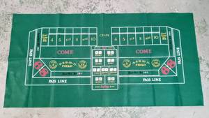 lot 279 image: Craps Table Cover - Green Felt - 3 x 6