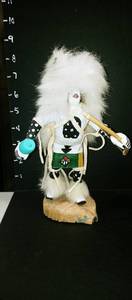 lot 1002 image: Dance Kachina white buffalo statue 8 in tall