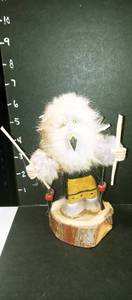 lot 1004 image: Fran Yazzie Kachina owl statue 6 in tall