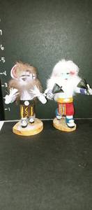 lot 1009 image: Kachina statue pair bear with rain priest 5 in tall
