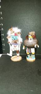 lot 1010 image: Kachina statue pair sun with quail 5 in tall