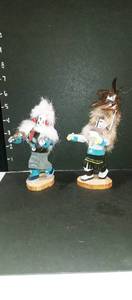 lot 1011 image: Kachina statue pair warriors 5 in tall