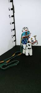 lot 1021 image: Hand beaded Native American warrior statue