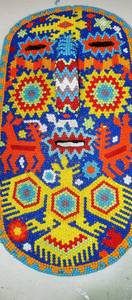 lot 1033 image: Hand beaded Native American mask decor