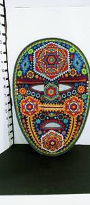 lot 1034 image: Hand beaded Native American mask decor