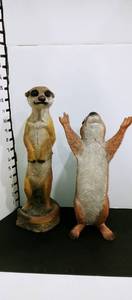 lot 1038 image: Meerkat and squirrel statues