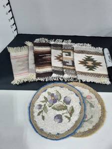 lot 1044 image: 8 pc. Miniature Rugs