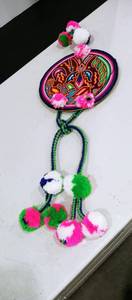 lot 1046 image: Bright multi colored dream catcher decor