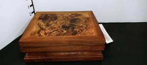 lot 1049 image: David Gibson band crafted walnut and maple burl box