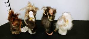lot 1052 image: Hand crafted Manitou Dolls lot of 4
