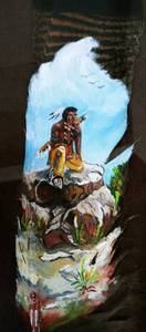 lot 1062 image: Wolf Roberson original framed feather painting
