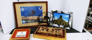 lot 1079 image: Mitakuye Oyasin framed print with assorted home decor