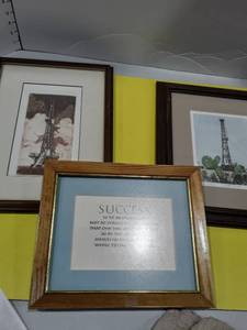 lot 1148 image: 2 framed art and a framed quote