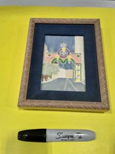 lot 1154 image: Framed picture of the Mardi Gras Arch on tile