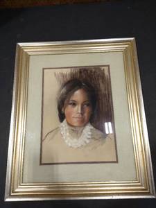 lot 2036 image: Sara Pat framed painting 23 12 x 19 1 12 x 12 in.
