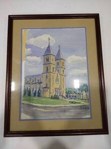 lot 2040 image: J. Lutz framed painting 20 12 x 16 in.