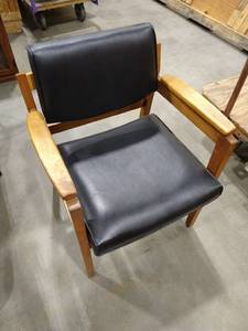 lot 2030 image: Black and wooden chair