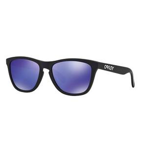 lot 5179 image: Oakley Frogskins Sunglasses Matte Black  Violet Iridium 55mm- Retail$134.49