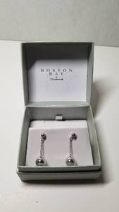 lot 5182 image: Sterling Silver Sphere Dangle Earrings- Retail$87.99