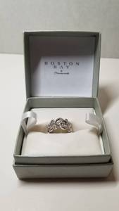 lot 5186 image: Boston Bay Diamonds 925 Sterling Silver Open Scroll Band Ring